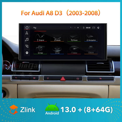 Hualingan 12.3 "car radio upgrade Android CarPlay multimedia for Audi A8 D3 original With aux retrofit touch screen Android Auto