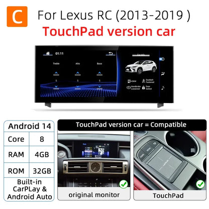 Nunoo Android 14 Wireless Carplay Auto Radio For Lexus IS RC 200 250 300 350 200t 300h Multimedia Player Navigation GPS DSP