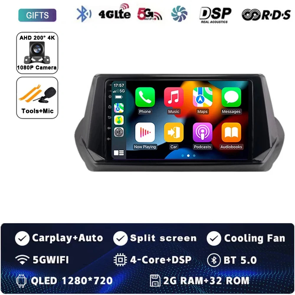 Android 15 Carplay Auto For Peugeot 2008 208 2019 2020 2021 2022 Car Radio Multimedia Video Player Navigation GPS  No 2Din 2 Din
