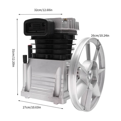 3HP Air Compressor Pump Head Piston Compressor Dual Cylinder Design 960rpm Outstanding Heat Dissipation Low Noise