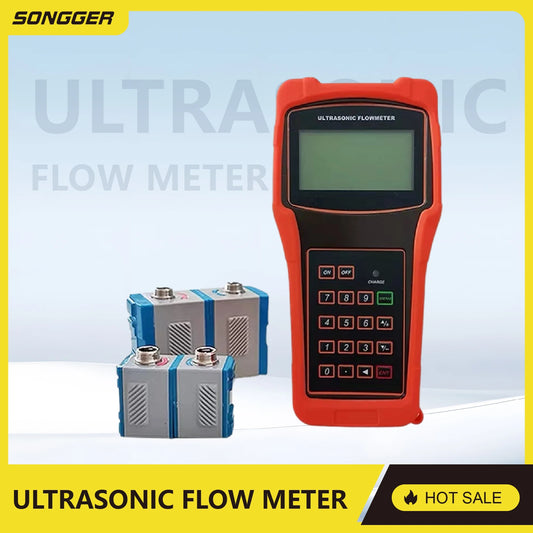 TUF-2000H Handheld Ultrasonic Flow Meter Portable Clamp-On Flowmeter Non-Invasive No Pipe Cutting