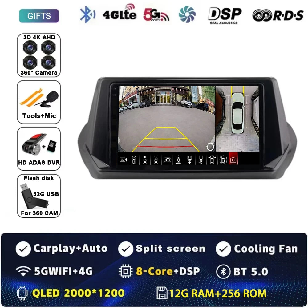 Android 15 Carplay Auto For Peugeot 2008 208 2019 2020 2021 2022 Car Radio Multimedia Video Player Navigation GPS  No 2Din 2 Din