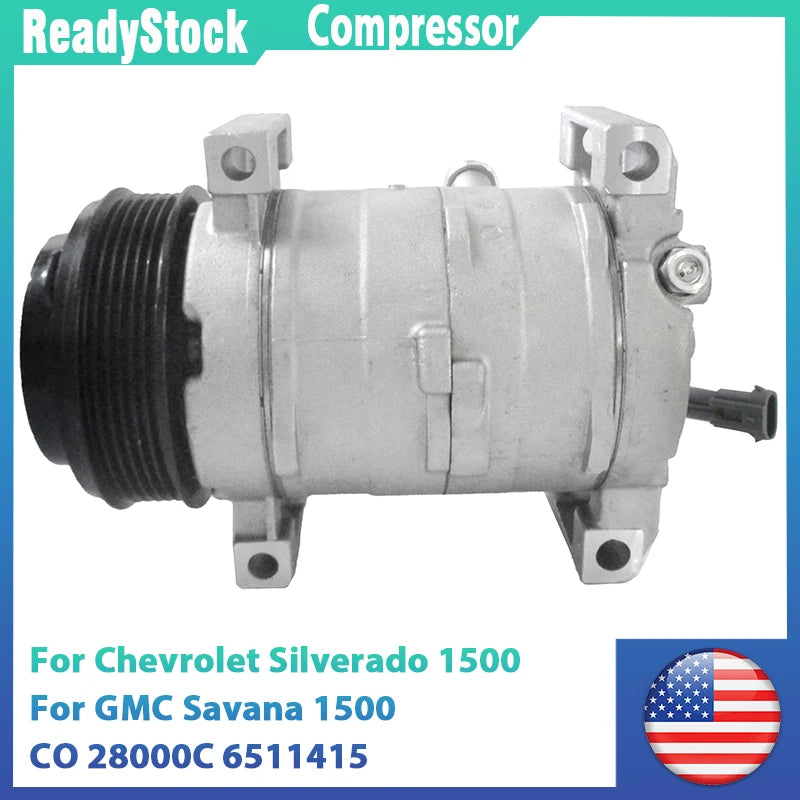 Treeligo Car Air Conditioner Compressor 12V Fits For CHEVROLET SILVERADO 1500 2500 3500 CLASSIC 1520942 1521130 A/C compressor