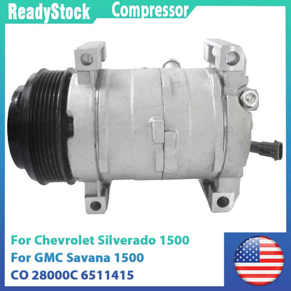 Treeligo Car Air Conditioner Compressor 12V Fits For CHEVROLET SILVERADO 1500 2500 3500 CLASSIC 1520942 1521130 A/C compressor