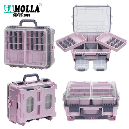 SAMOLLA Fishing Tackle Box Large Capacity Portable Multi-functional Waterproof Bait Accessories Outdoor Camping Storage Box