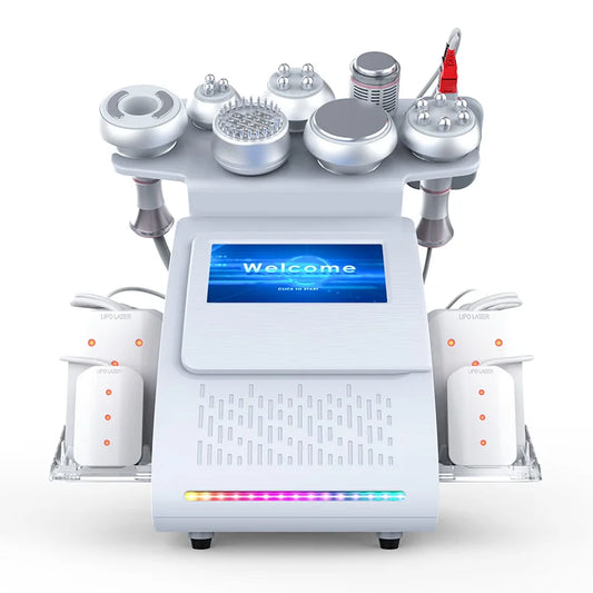 2023 The Latest 9 In 1 80k Ultrasonic Cavitation Vacuum RF Laser Weight Loss Machine Suitable for Home and Business