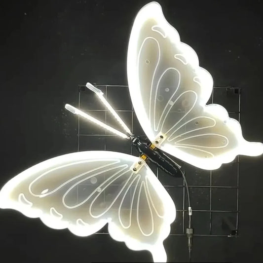 2pcs LED Outdoor Simulation Dynamic Static Butterfly Lights Holiday Party Home Christmas Decorations