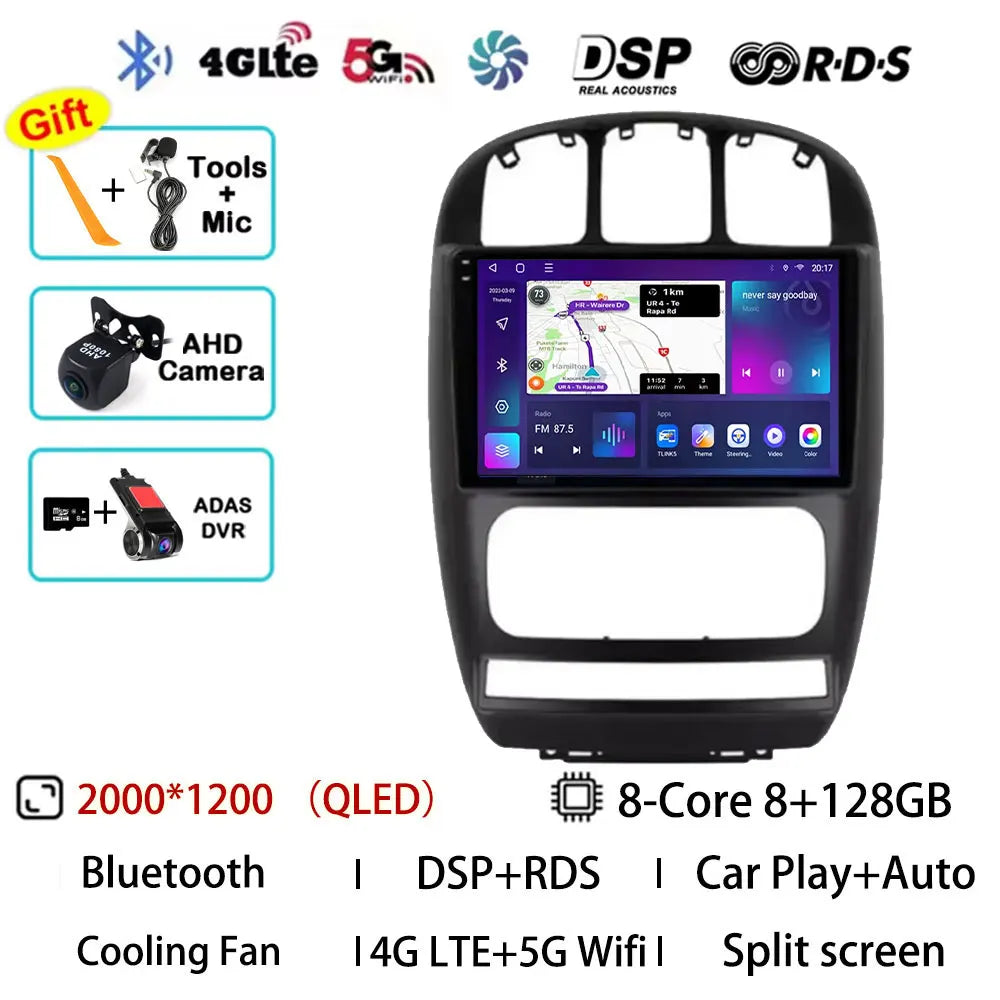 Android 15 Car Radio For Dodge Caravan 4 For Chrysler Voyager RG RS Town&Country RS 2000 - 2007 Multimedia Stereo Player NAVI BT
