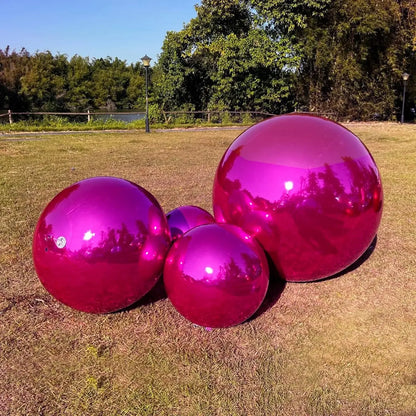 Disco Mirror Balls Inflatable Mirror Balloon Silvery Pink Sphere Pvc Chrome Hanging Giant Shiny Balls Christmas Party Decoration