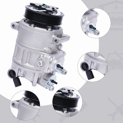 12V 125 Amps Air Conditioning Compressor AC Clutch Kit for Cars and Trucks Silver Energy-saving Air Conditioning Compressor