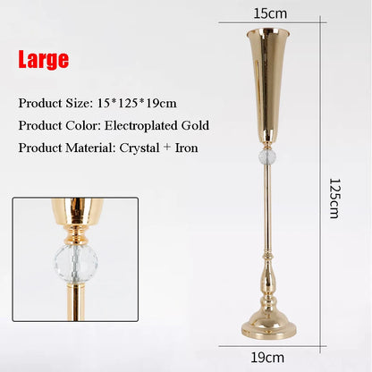 1/2/4/6/10pcs Wrought iron candlestick Home Decoration Wedding Road Fower Guide Wedding Desktop Center Vase Christmas decoration