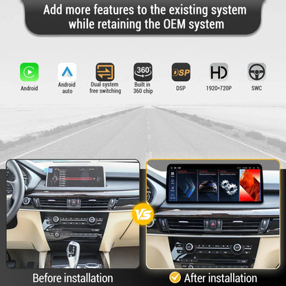 12.3 inch Android 14 For BMW X5 F15 X6 F16 2014-2018 Car Radio Wireless Bluetooth Carplay Head Unit Snapdragon 680 Touch Screen