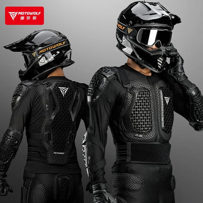 Motowolf 1 Set Motorcycle Armor Jacket CE Certified Motorcyclists Body Armor with Spine Protection Motorcycle Protective Gear