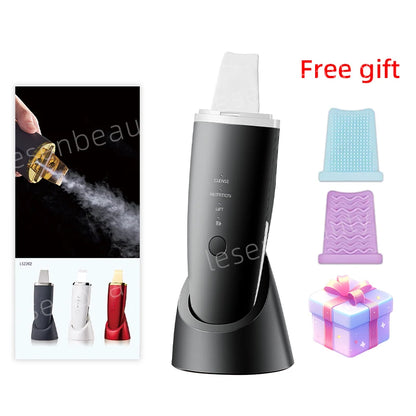 New Ultrasonic Skin Scrubber Vibration Face Spatula Blackhead Remover Shovel Clean Cavitation Peel