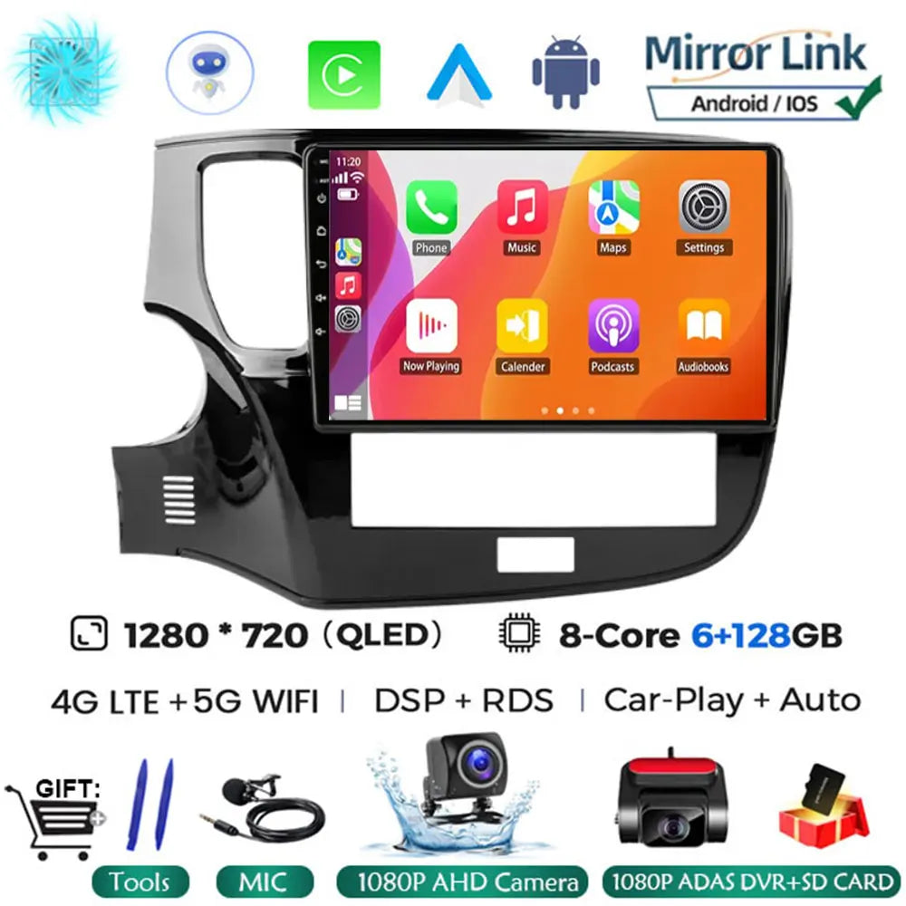 Android 14 Car Radio Multimedia Automotive Carplay Android Auto Wireless For Mitsubishi Outlander 3 2012-2018 Autoradio Stereo