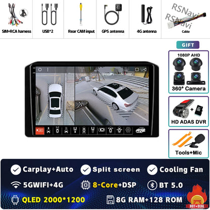 Android 14 Car Radio For Mitsubishi Xpander 2021 2022 Navigation GPS Multimedia Video Player Stereo wifi+4G Carplay Qualcomm DSP