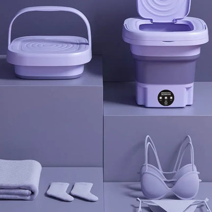 8L Small Folding Washing Machine Student Dormitory Underwear Socks Mini Cleaning Machine Portable