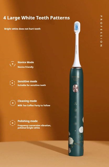 SOOCAS X3S White Rose Adult Smart Sonic Electric Toothbrush IPX7 Waterproof Ultrasonic Tooth Brush