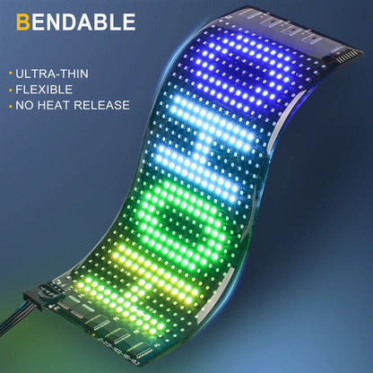 Mini LED Car Sign 6.7''x2.76'' Flexible USB LED Digital Sign App Control DIY Programmable Scrolling Sign for Car Party Festival