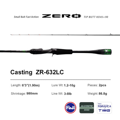 PURELURE ZERO Small Bait Light High Carbon Long Throwing Rod Rock Fishing Spinning Trout Rod BFS Fishing Casting UL  Stream Bass