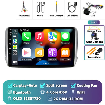 Android 14 Navigation Multimedia Player For Peugeot 2008 208 Series 2012 2013 2014 - 2018 Carplay Auto Stereo BT video Car radio