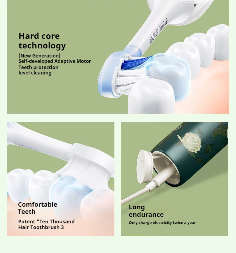 SOOCAS X3S White Rose Adult Smart Sonic Electric Toothbrush IPX7 Waterproof Ultrasonic Tooth Brush