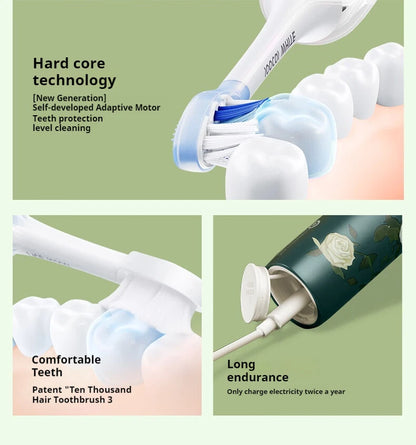 SOOCAS X3S White Rose Adult Smart Sonic Electric Toothbrush IPX7 Waterproof Ultrasonic Tooth Brush