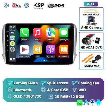 Android 14 For Peugeot 2008 208 2012-2018 Car Radio Multimedia Player Navigation GPS Wireless Carplay  Android Auto Stereo 2Din