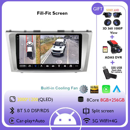 Android 14 Multimedia Player For Toyota Camry XV40 2005 - 2011 Wireless Carplay Auto Radio Car Radio 4G Navigation GPS RDS DSP