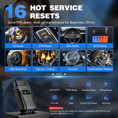 XTOOL Anyscan A30D BT OBD2 Scanner Full System 16+ Service Bidirectional Scan Tools Lifetime Free Update CAN FD FCA Andriod IOS