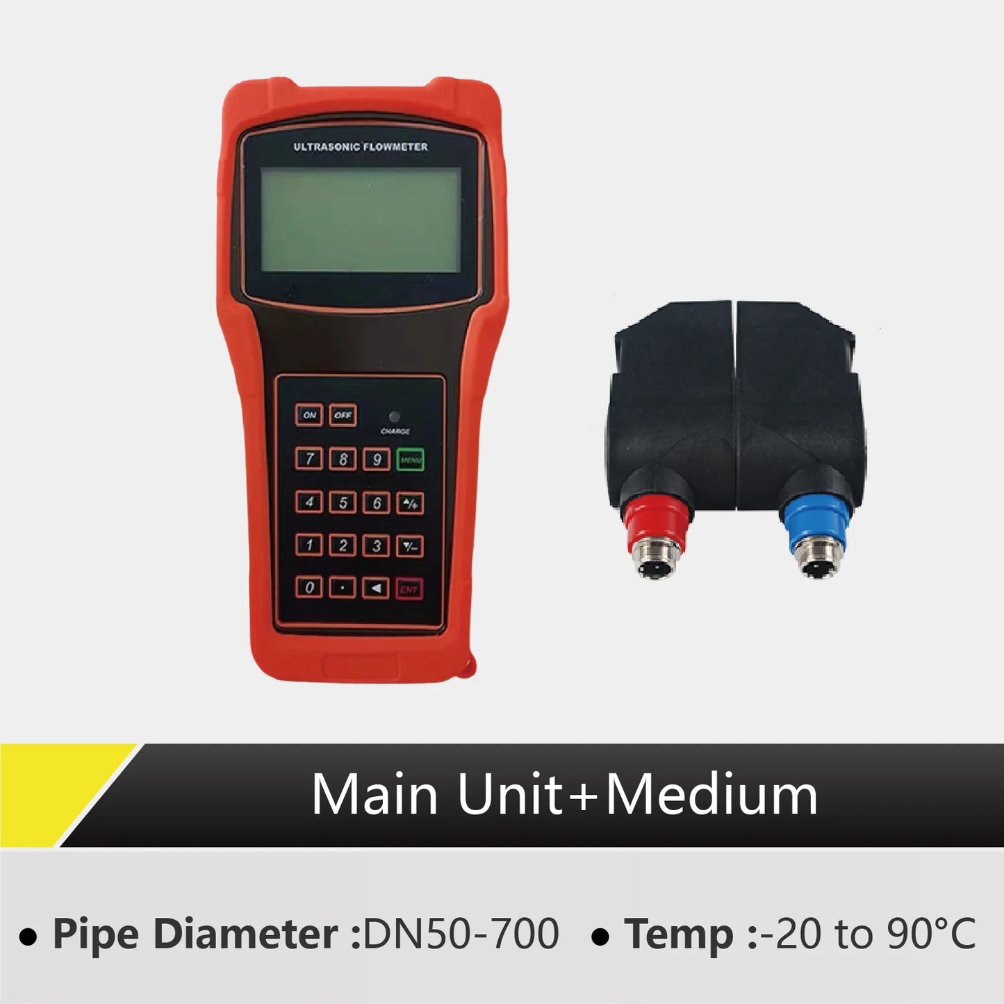 TUF-2000H Handheld Ultrasonic Flow Meter Portable Clamp-On Flowmeter Non-Invasive No Pipe Cutting