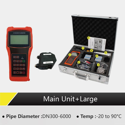 TUF-2000H Handheld Ultrasonic Flow Meter Portable Clamp-On Flowmeter Non-Invasive No Pipe Cutting