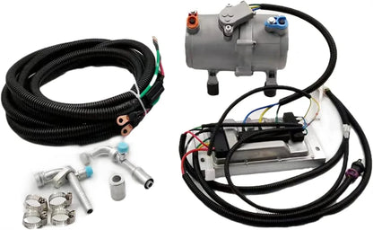 Car Electric Air Conditioner A/C air Conditioning Compressor Set 12V With Control Panel for Truck Bus Automotive Boat Tractor