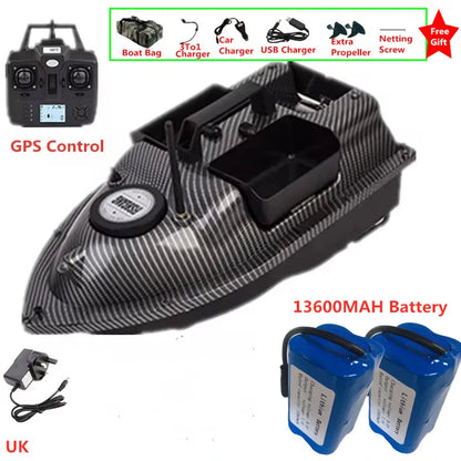 16 GPS Return Nesting Sonar Fish Finder RC Bait Boat 500M 2KG LCD Screen Waterproof Correction Yaw Remote Control Fishing Boat