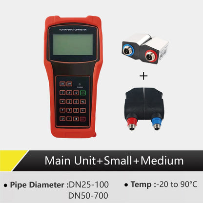 TUF-2000H Handheld Ultrasonic Flow Meter Portable Clamp-On Flowmeter Non-Invasive No Pipe Cutting