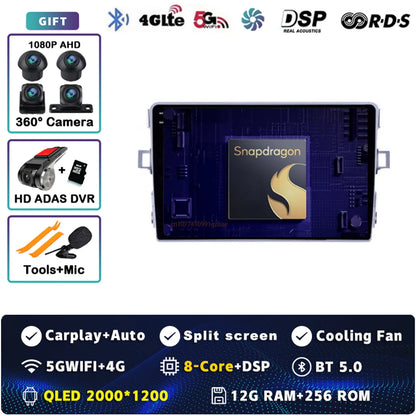Android 14 Car radio Navigation Multimedia Player For Toyota Verso 2010 2011 2012 2013 2014 2015 2016 Carplay Auto Stereo video