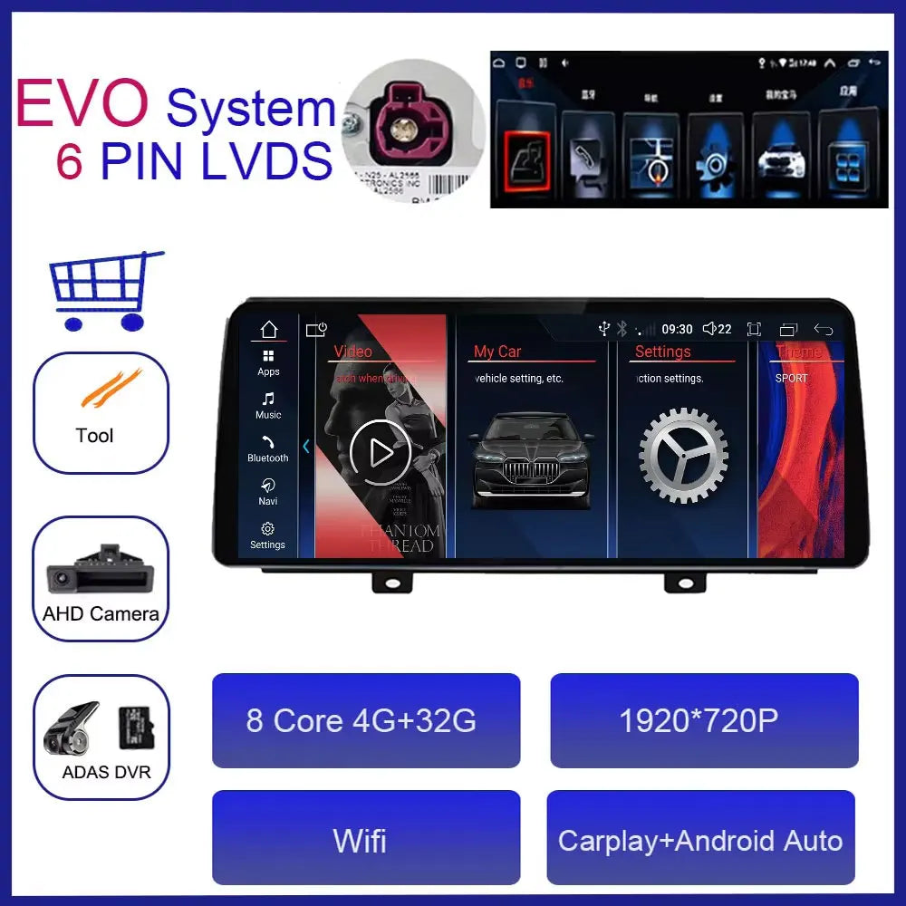 12.3'' For BMW X3 G01 X4 G02 2018 - 2020 EVO System Android Auto Multimedia Player Carplay Radio GPS Navigation 4G 1920X720P