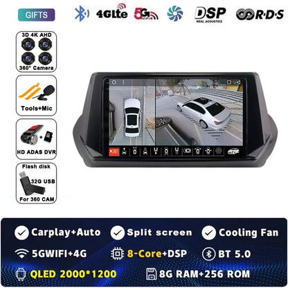 Android 15 Carplay Auto For Peugeot 2008 208 2019 2020 2021 2022 Car Radio Multimedia Video Player Navigation GPS  No 2Din 2 Din