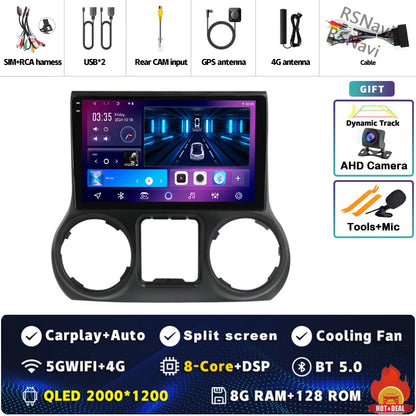 Android 14 Carplay Auto For Jeep Wrangler 3 JK 2015 2016 2017 Car Radio Player Multimedia srereo Navigation BT 4G WIFI DSP