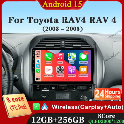 Android 15 Auto Radio For Toyota RAV4 RAV 4 2003 2004 2005 DSP Carplay GPS Navigation Multimedia Video Player Stereo 2din DVD