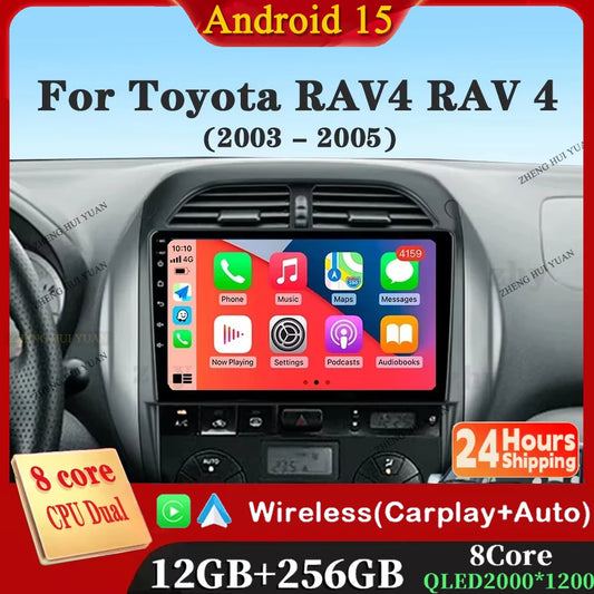 Android 15 Auto Radio For Toyota RAV4 RAV 4 2003 2004 2005 DSP Carplay GPS Navigation Multimedia Video Player Stereo 2din DVD