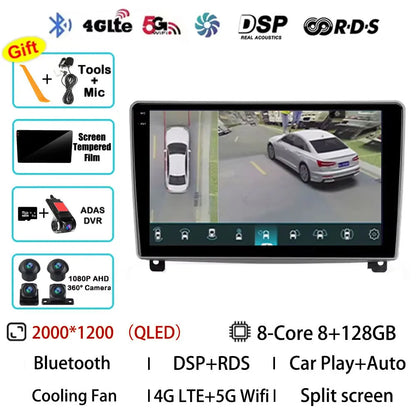 Android 15 Car Radio For Peugeot 407 1 2004 - 2011 GPS Multimedia Player Navi Wireless Carplay DSP BT Head Unit 360 Camera Video