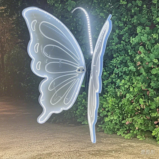 2pcs LED Outdoor Simulation Dynamic Static Butterfly Lights Holiday Party Home Christmas Decorations