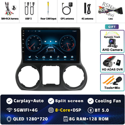 Android 14 Carplay Auto For Jeep Wrangler 3 JK 2015 2016 2017 Car Radio Player Multimedia srereo Navigation BT 4G WIFI DSP