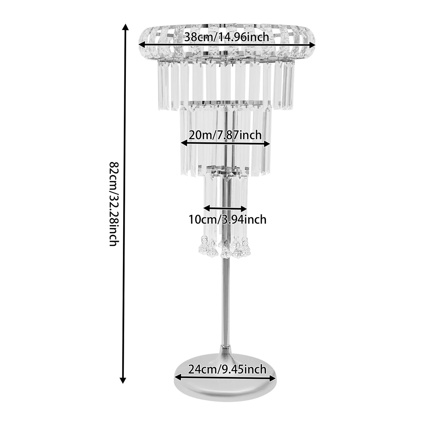 4-Tier Wedding Flower Stand - Flower Stand with Acrylic Pendants for Wedding Party Centerpieces Decor