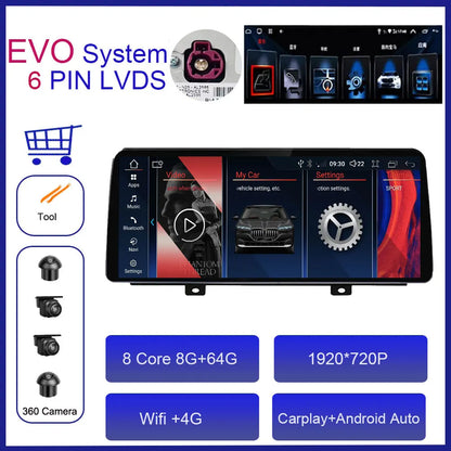 12.3'' For BMW X3 G01 X4 G02 2018 - 2020 EVO System Android Auto Multimedia Player Carplay Radio GPS Navigation 4G 1920X720P