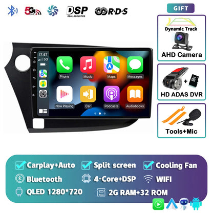 Android 14 Carplay Auto Car Radio Multimedia Player For HONDA INSIGHT 2009-2014 Navigation Autoradio GPS Stereo 2din Head Unit