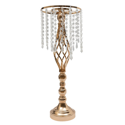 10pcs Crystal Flower Stand Wedding Centerpiece Crystal Metal Flower Vase for Reception Tables Wedding Supplies Gold/Silver