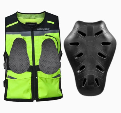 LYSCHY Motorcycle Reflecting Vest Winter Reflective Bike Jacket Men Motocross Riding Equipment with Protective Gear Safety Vest
