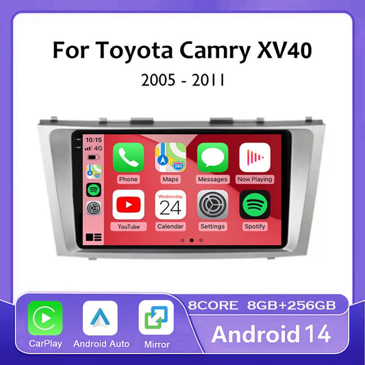 Android 14 Multimedia Player For Toyota Camry XV40 2005 - 2011 Wireless Carplay Auto Radio Car Radio 4G Navigation GPS RDS DSP